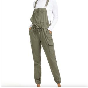 Almost Famous Olive Green Joggers Overalls Medium